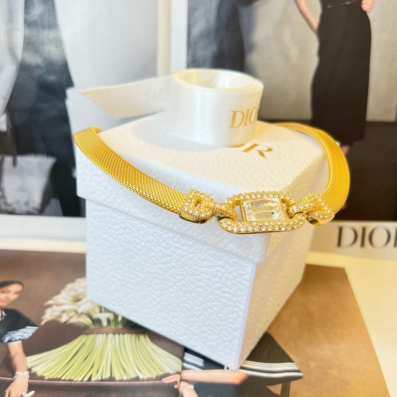 DIOR Dignity Pendant Gold Plated Christian Dior Choker - Picture 8 of 12